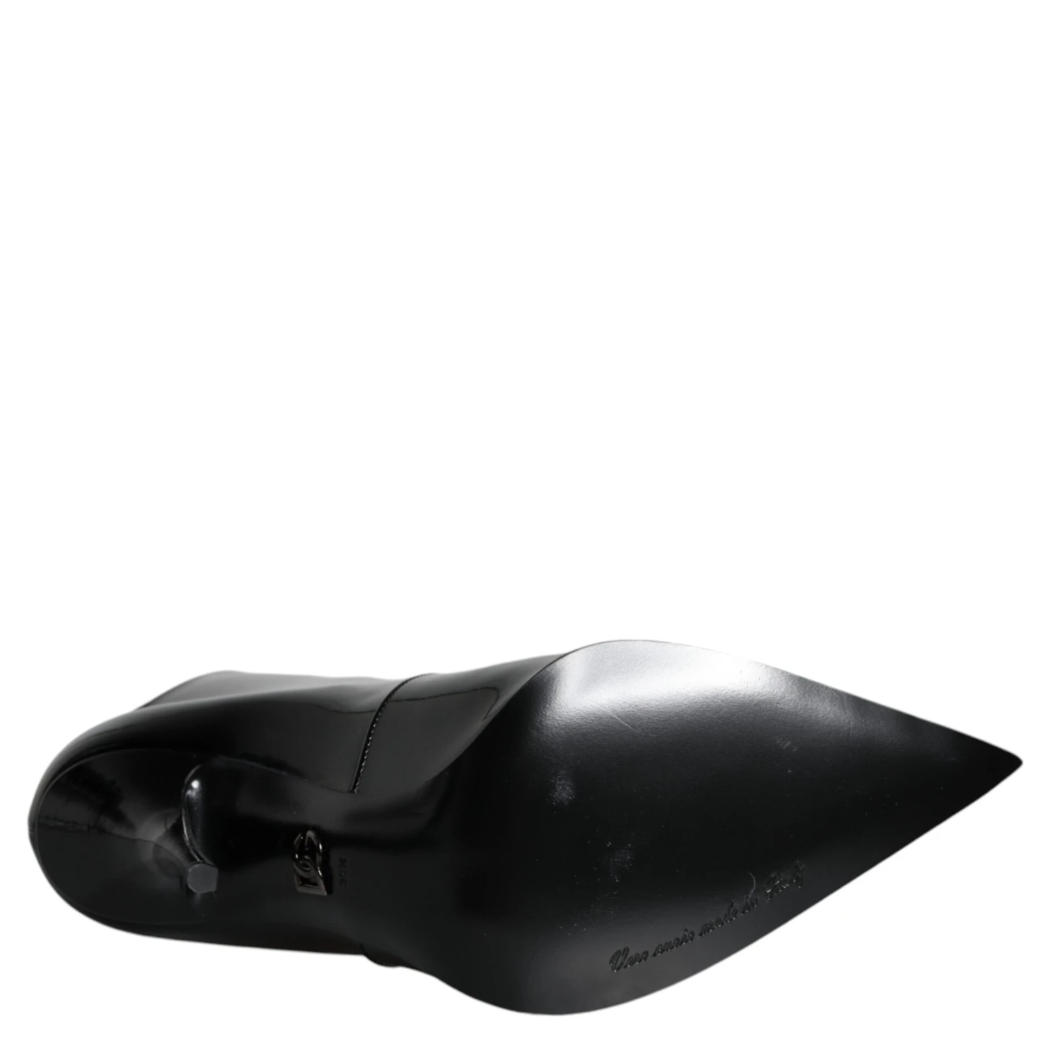 Black Patent Leather Pointed Ankle Boots Shoes
