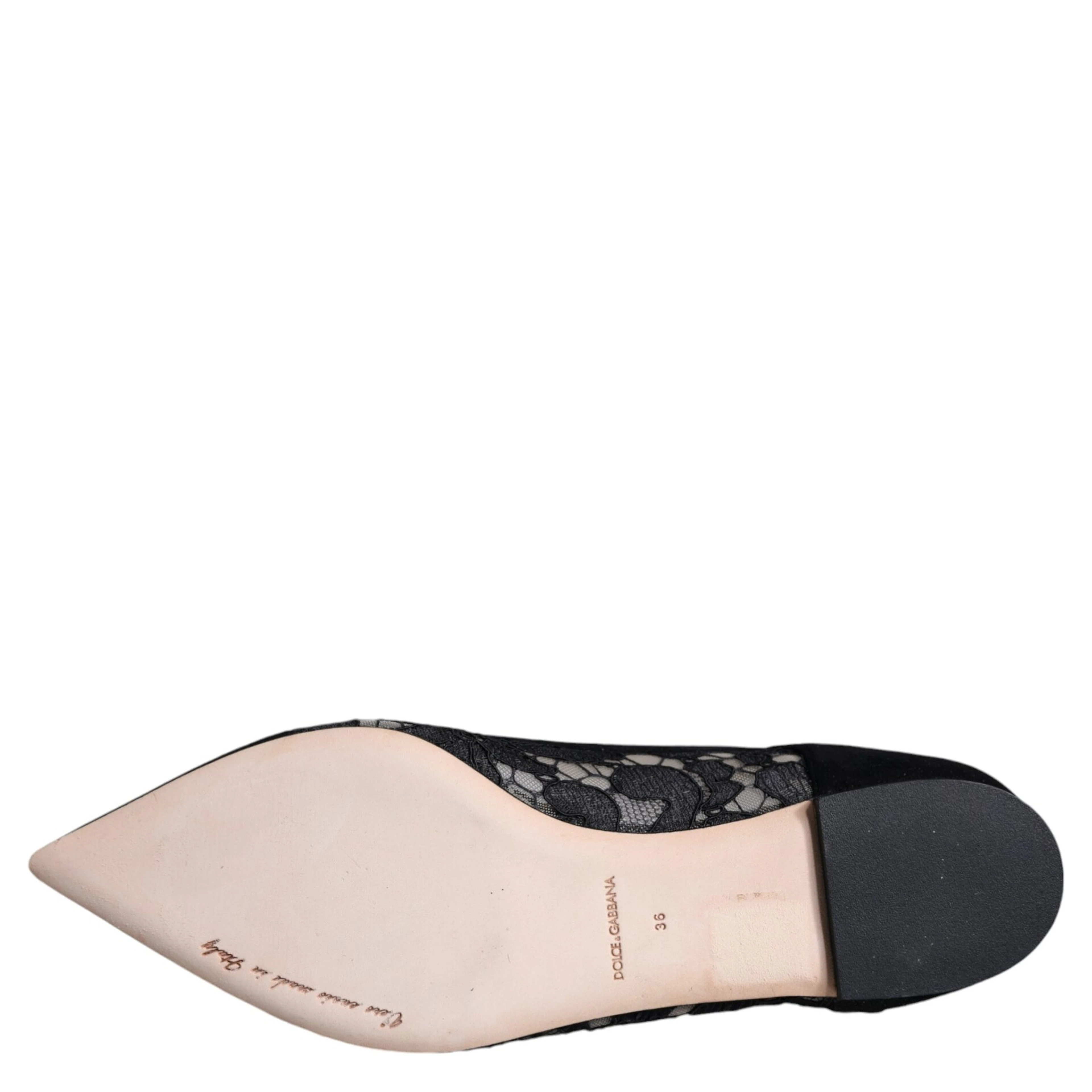Black Taormina Lace Bellucci Flats Shoes