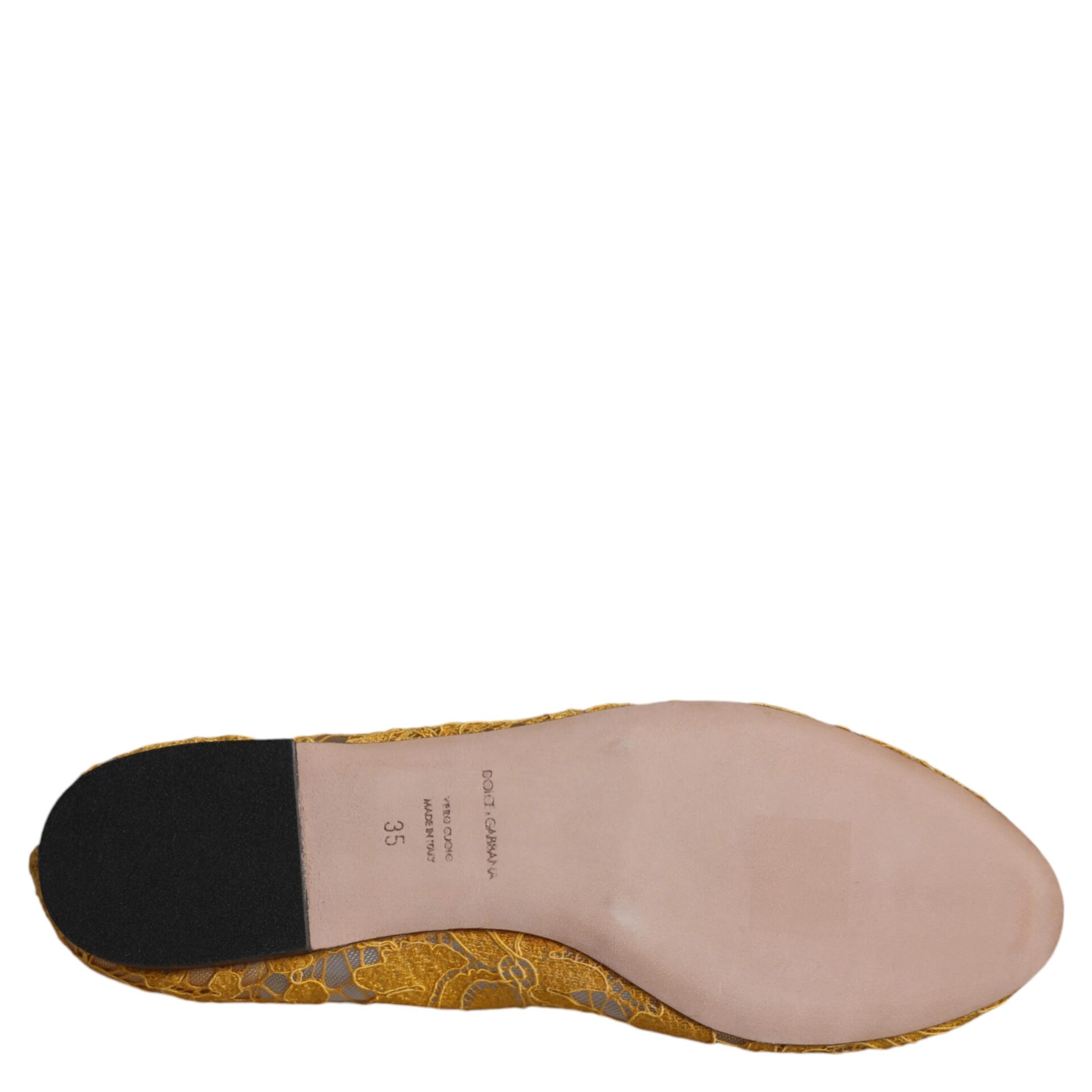 Mustard Lace Crystal Ballet Flats Loafer Shoes