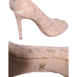 Beige Stretch Taormina Lace Boots Shoes