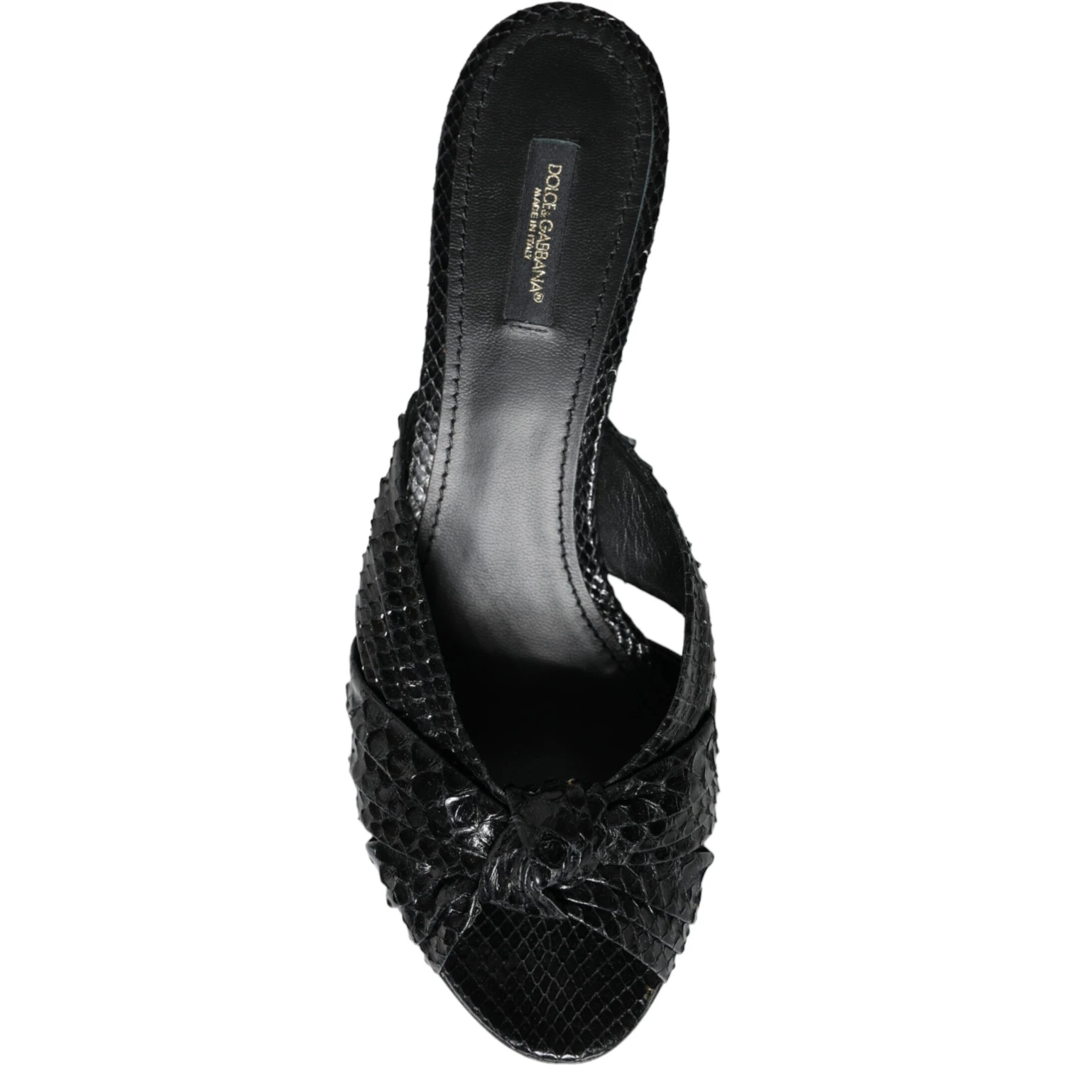 Black Leather Heels Slides Sandals Shoes