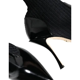 Black Stretch Stilettos Booties Socks Shoes