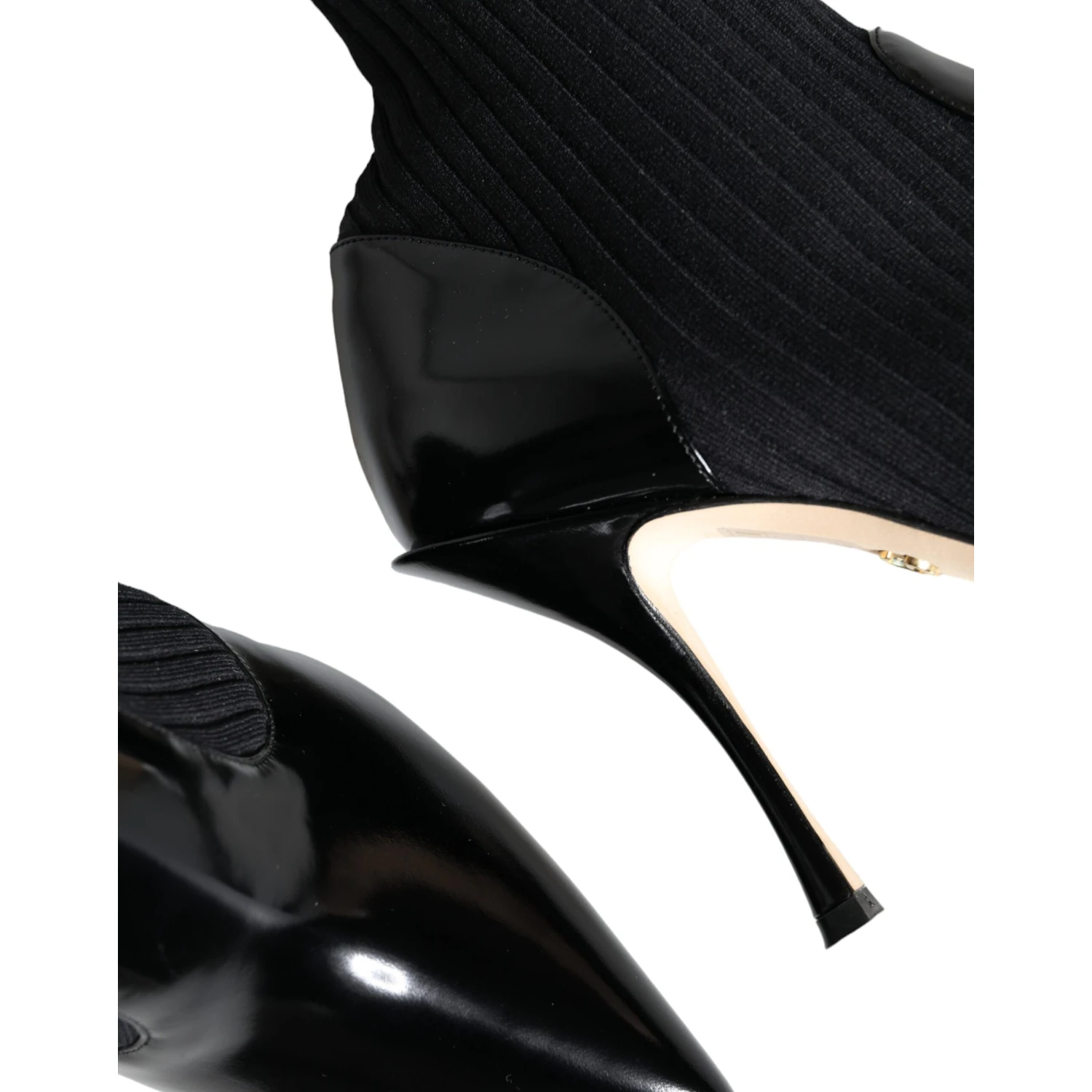 Black Stretch Stilettos Booties Socks Shoes