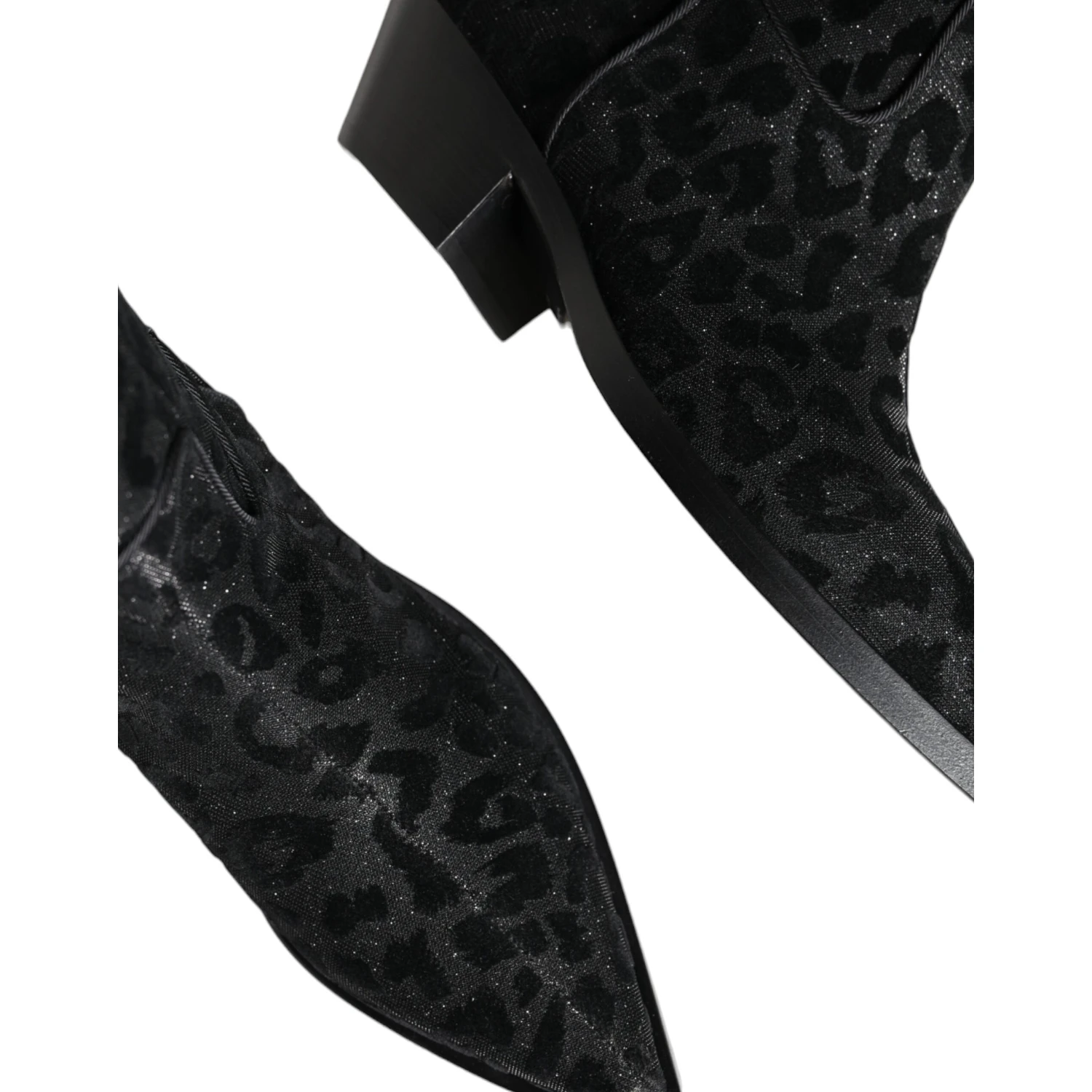 Black Gray Leopard Cowboy Boots Shoes