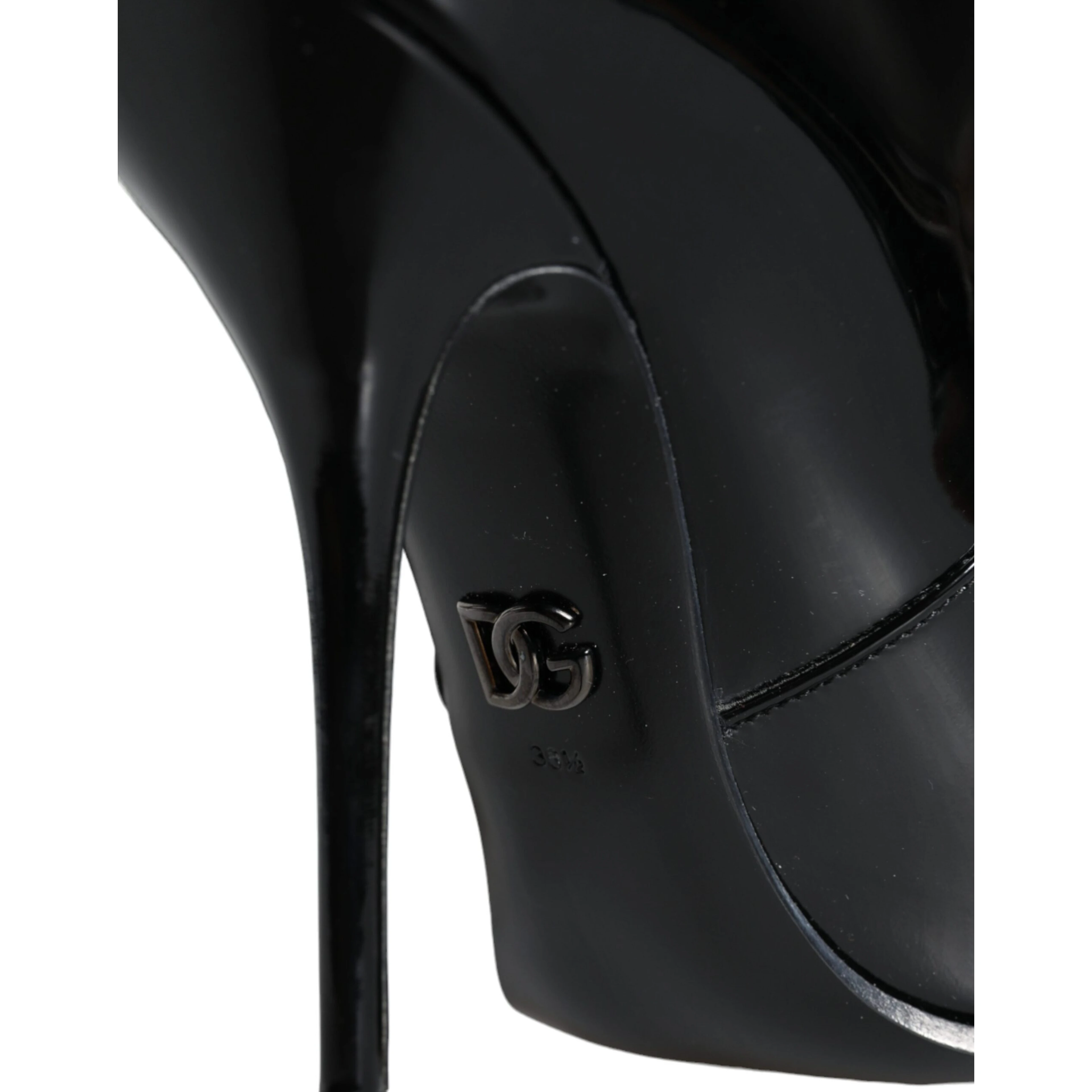 Black Patent Leather Pointed Ankle Boots Shoes