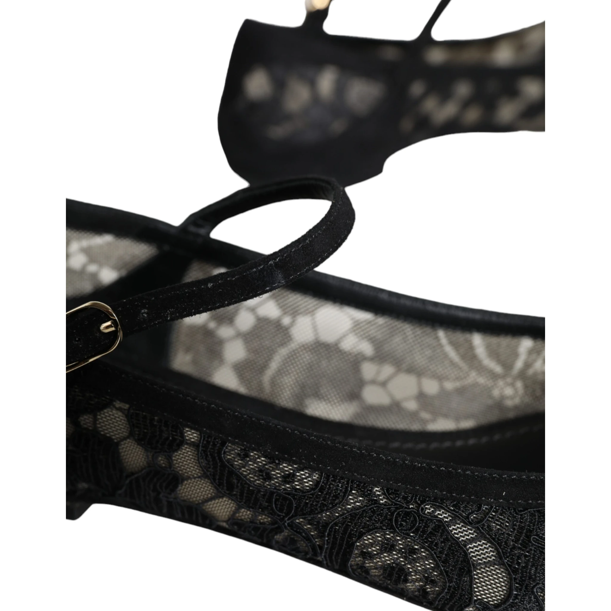 Black Taormina Lace Bellucci Flats Shoes