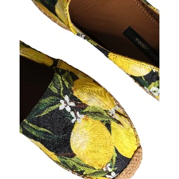 Multicolor Lemon Slip On Espadrilles Shoes