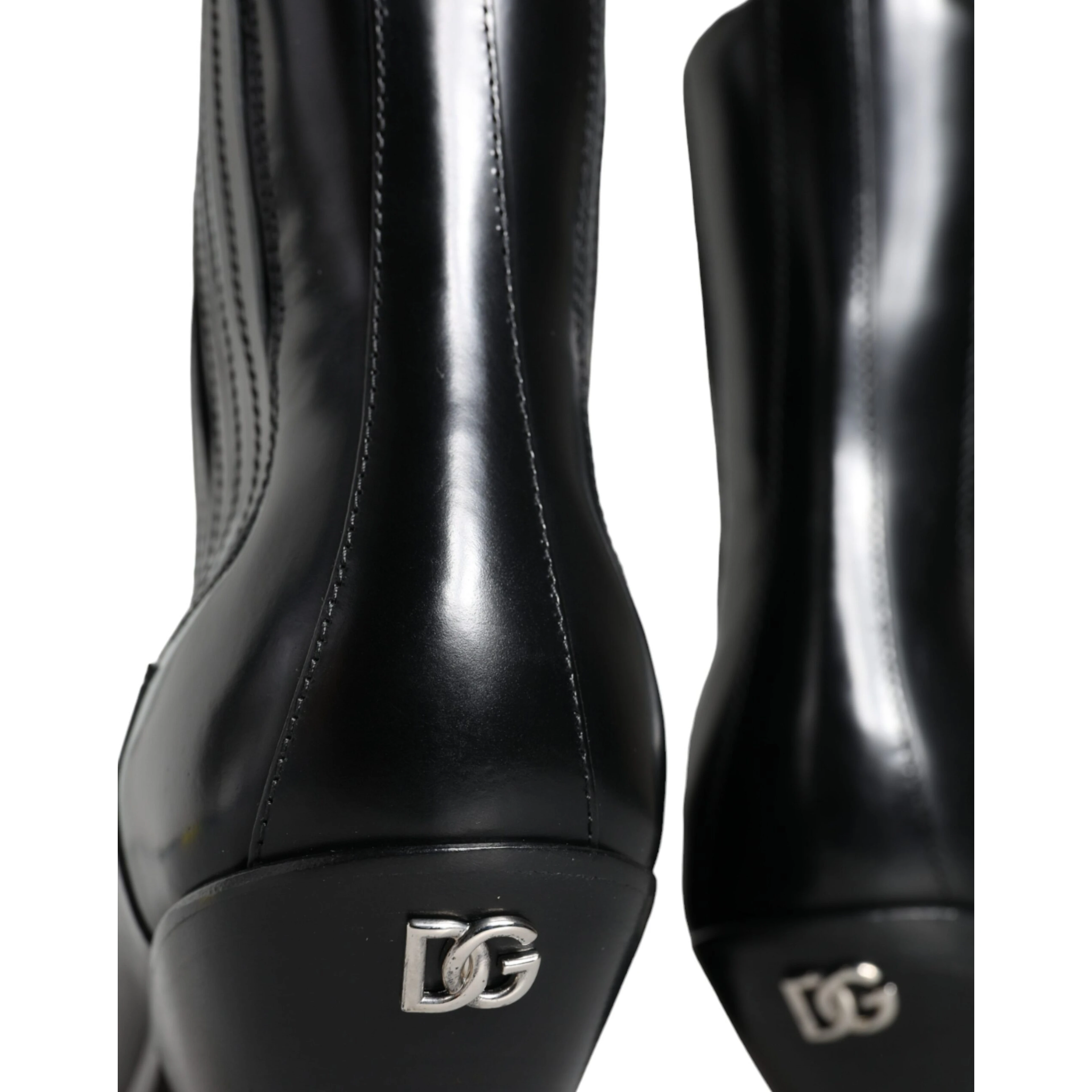 Black Leather Ankle Boots Booties Shoes