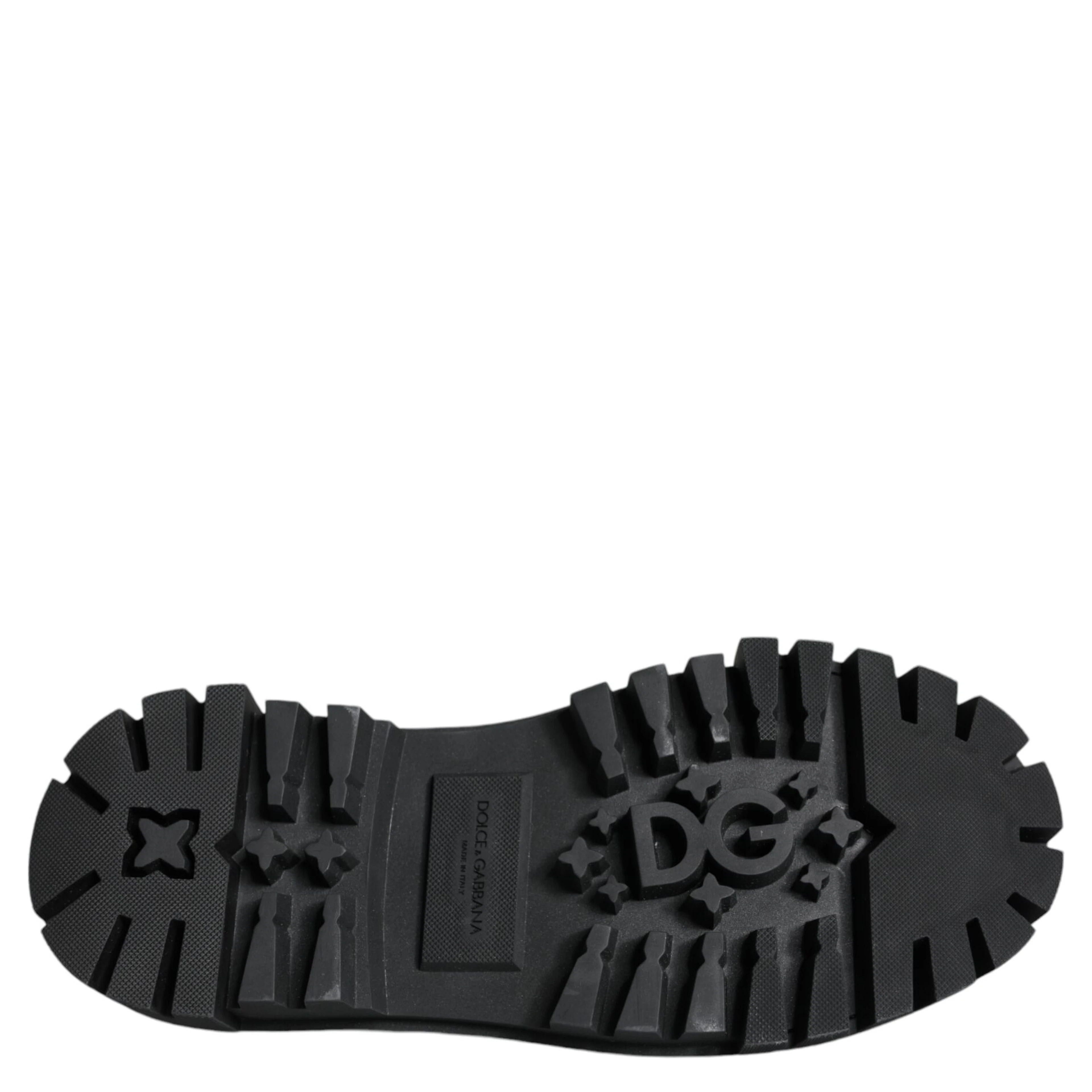 Black Leather Trekking Derby Embellished Shoes
