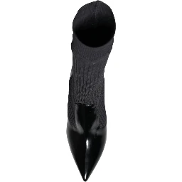 Black Stretch Stilettos Booties Socks Shoes