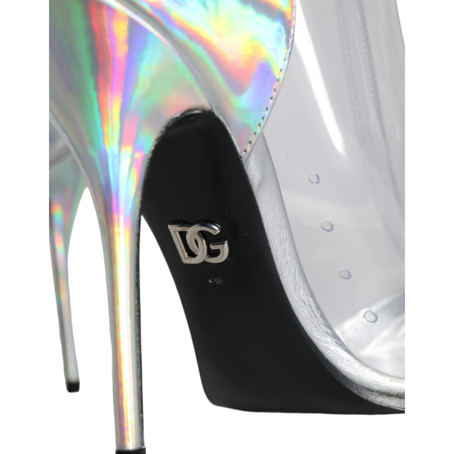 Silver Iridescent PVC Pointed Short Boots Shoes