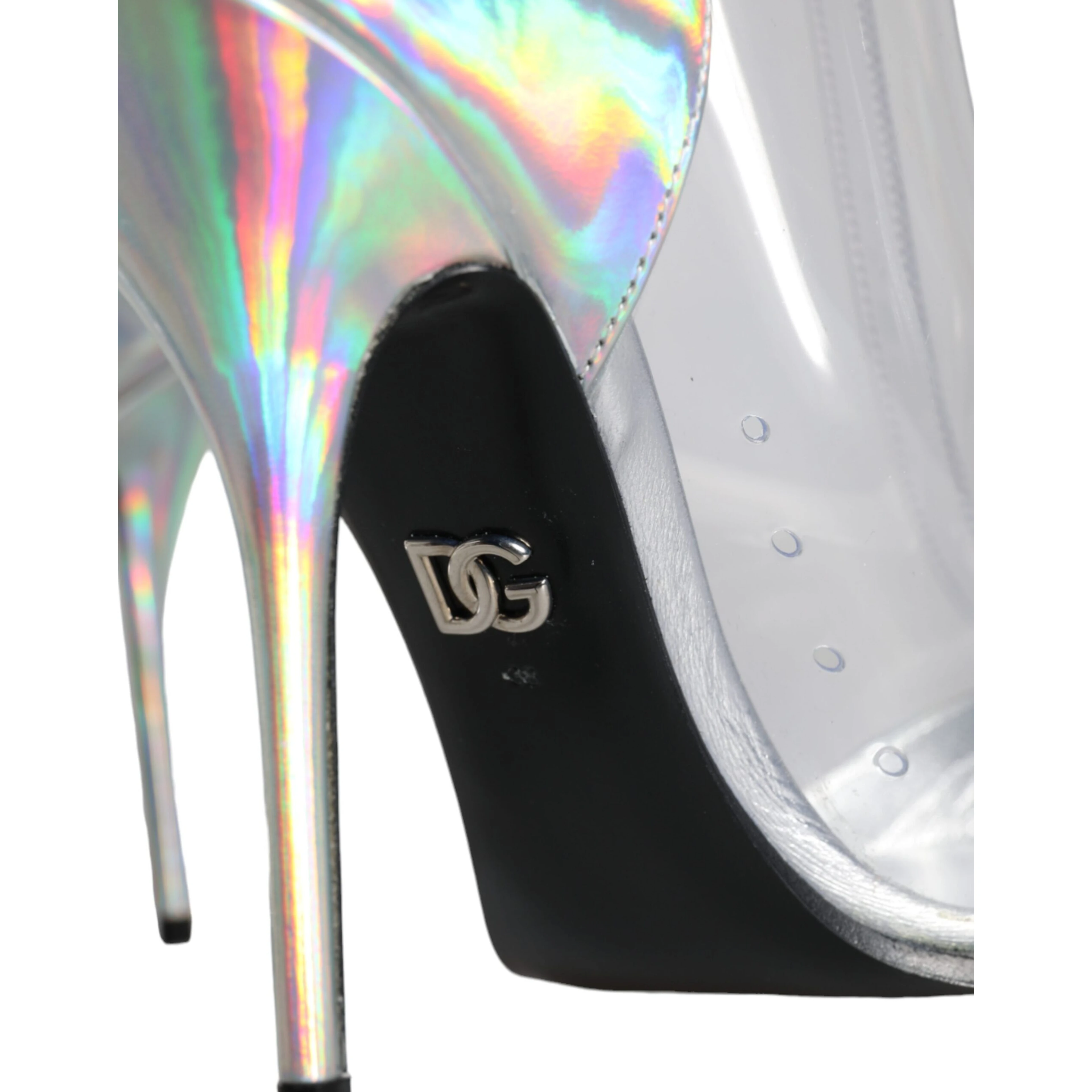 Silver Iridescent PVC Pointed Short Boots Shoes