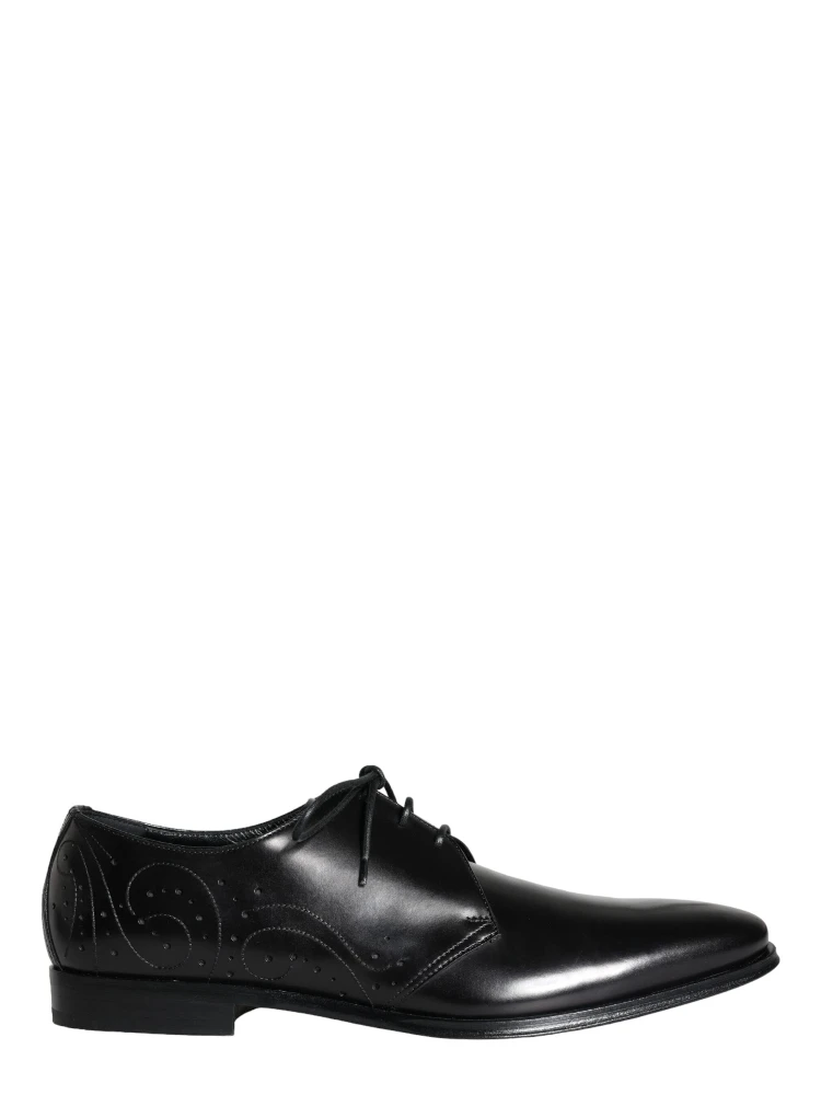 حذاء ديربي رجالي رسمي من جلد العجل الأسود