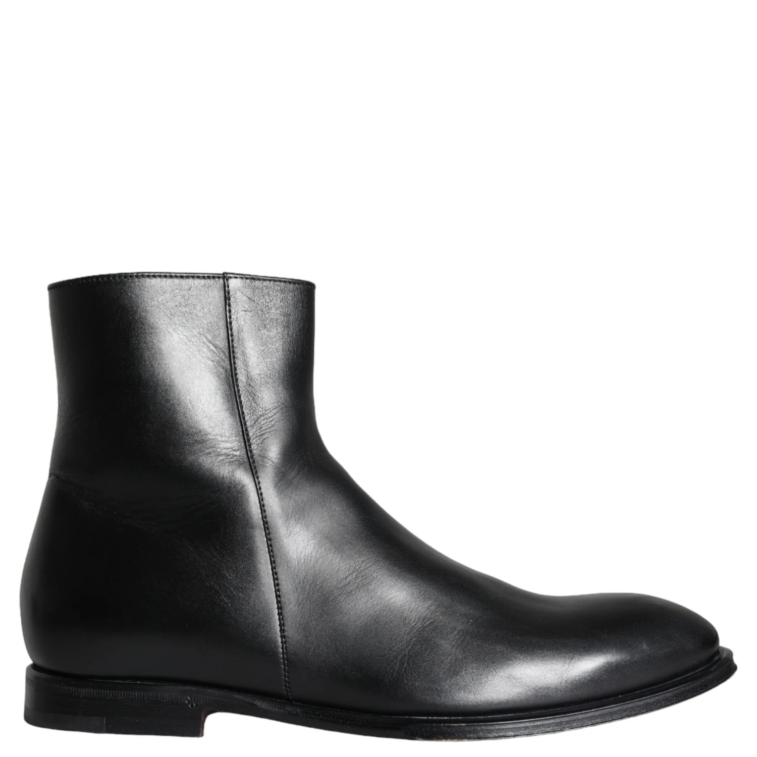 Black Calf Leather Men Ankle Boots Men Shoes