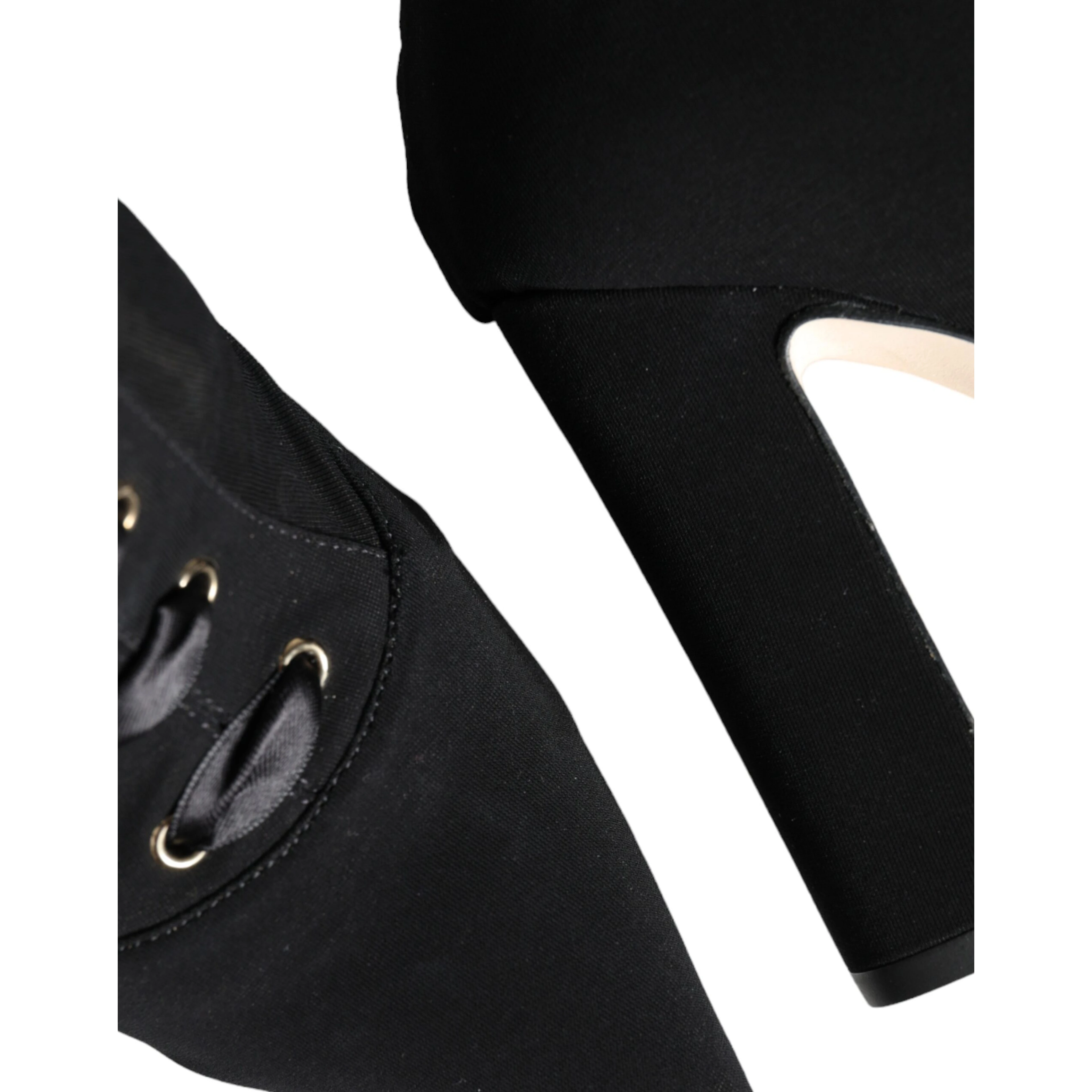 Black Jersey Stretch Ankle Booties Shoes