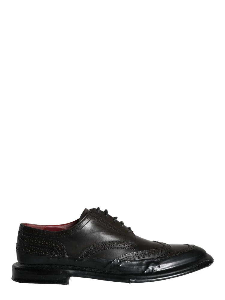 Black Leather Oxford Wingtip Formal Men Shoes