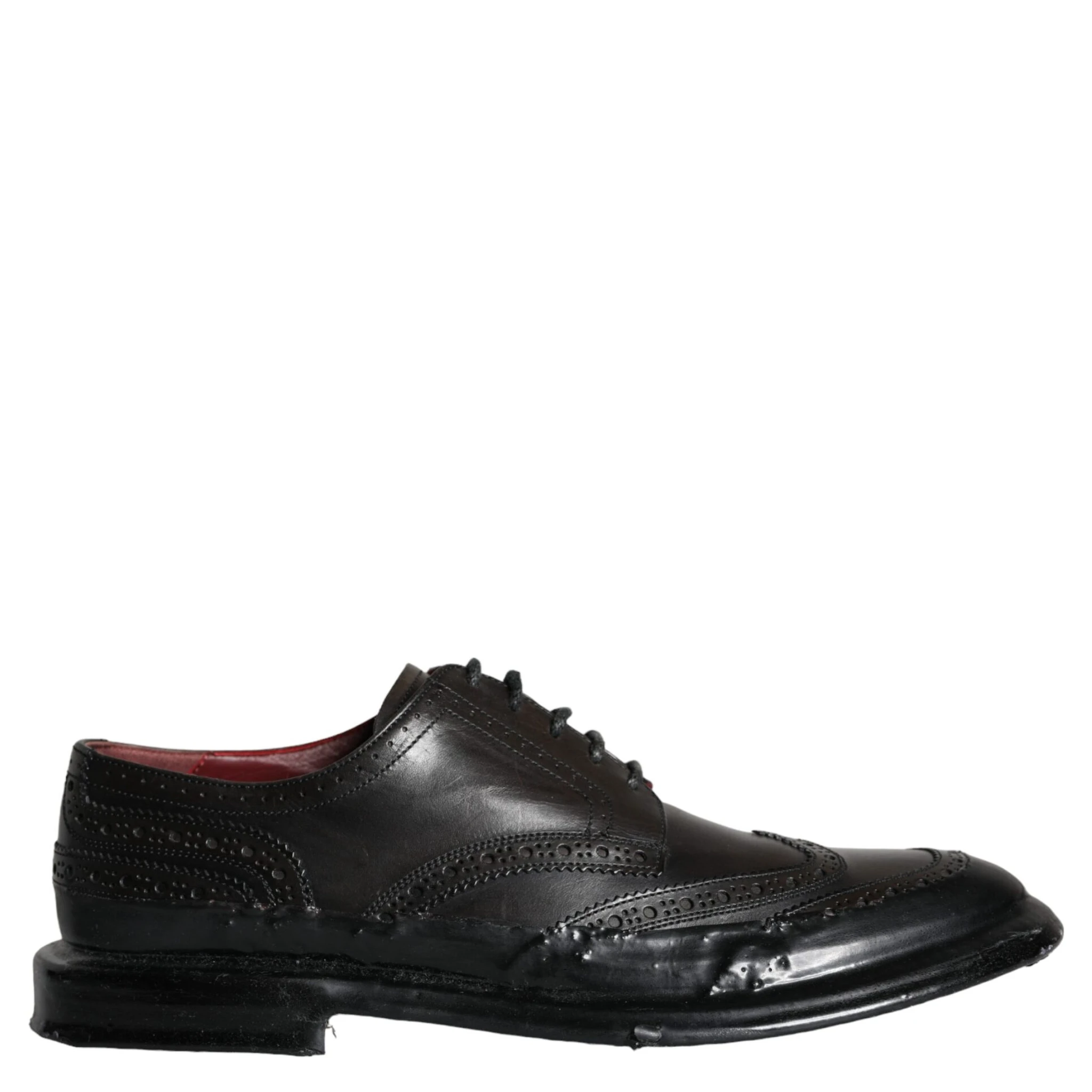 Black Leather Oxford Wingtip Formal Men Shoes