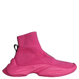 Pink Logo Print Slip On Socks Sneakers Shoes