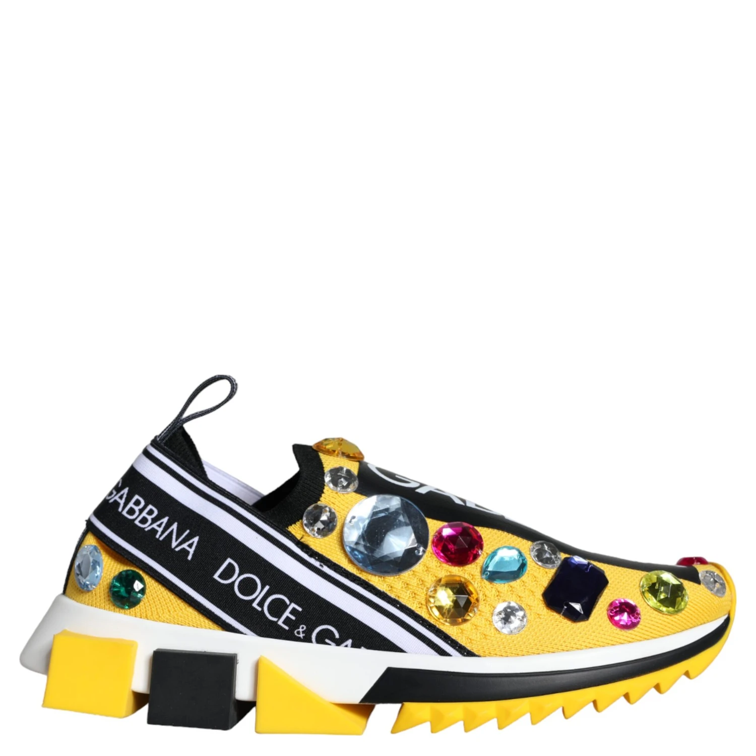 Yellow Sorrento Crystals Sneakers Womens Shoes