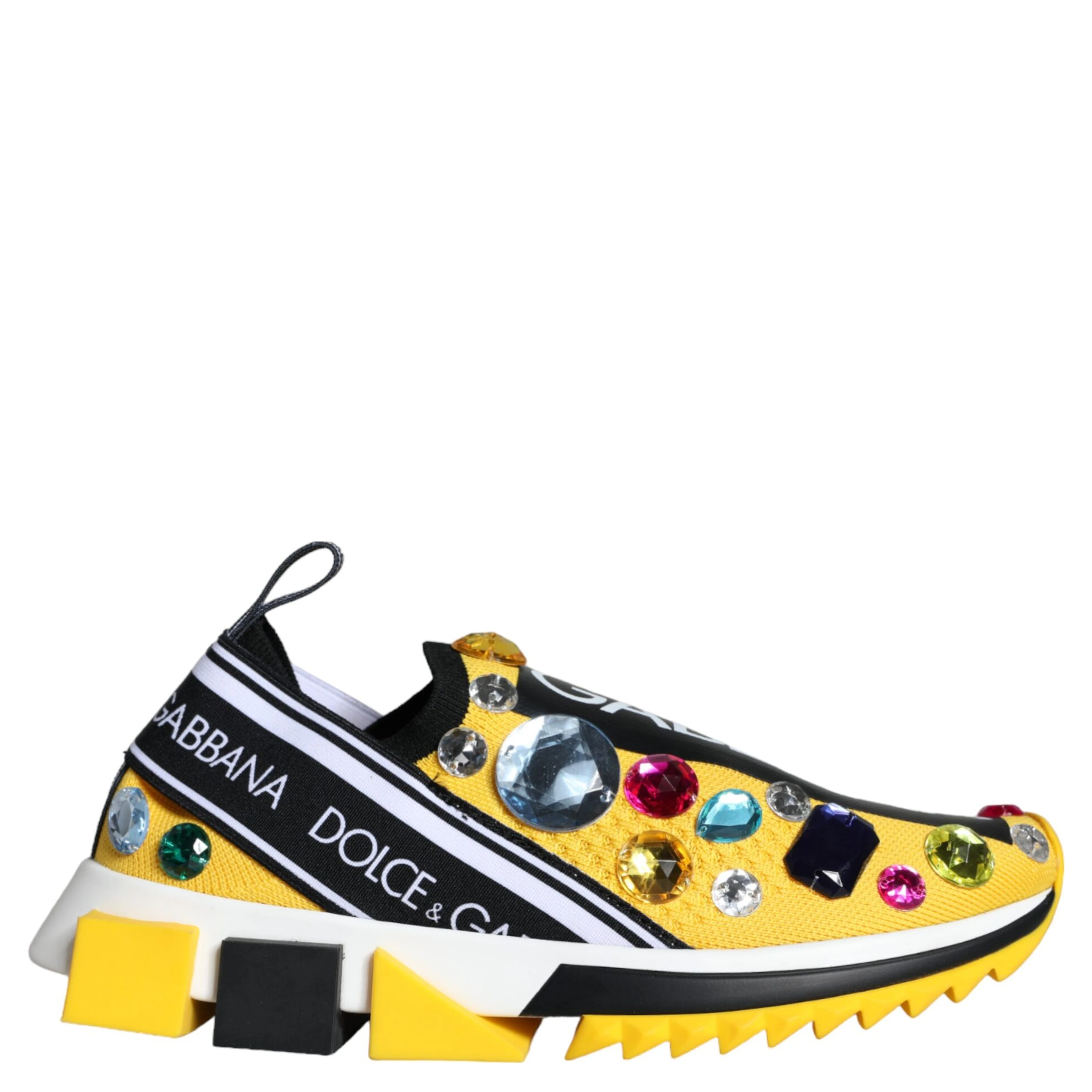 Yellow Sorrento Crystals Sneakers Womens Shoes