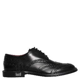 Black Leather Oxford Wingtip Formal Men Shoes