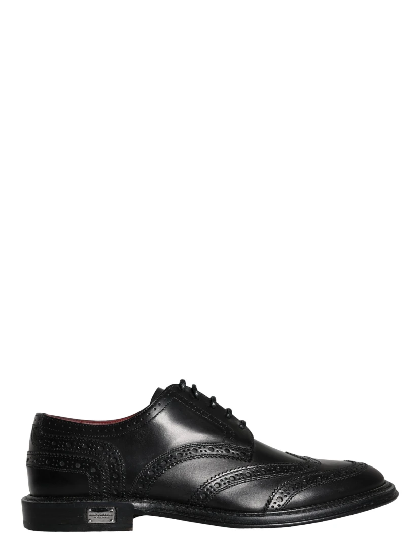 Black Leather Oxford Wingtip Formal Men Shoes