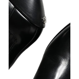 Black Leather Ankle Boots Booties Shoes