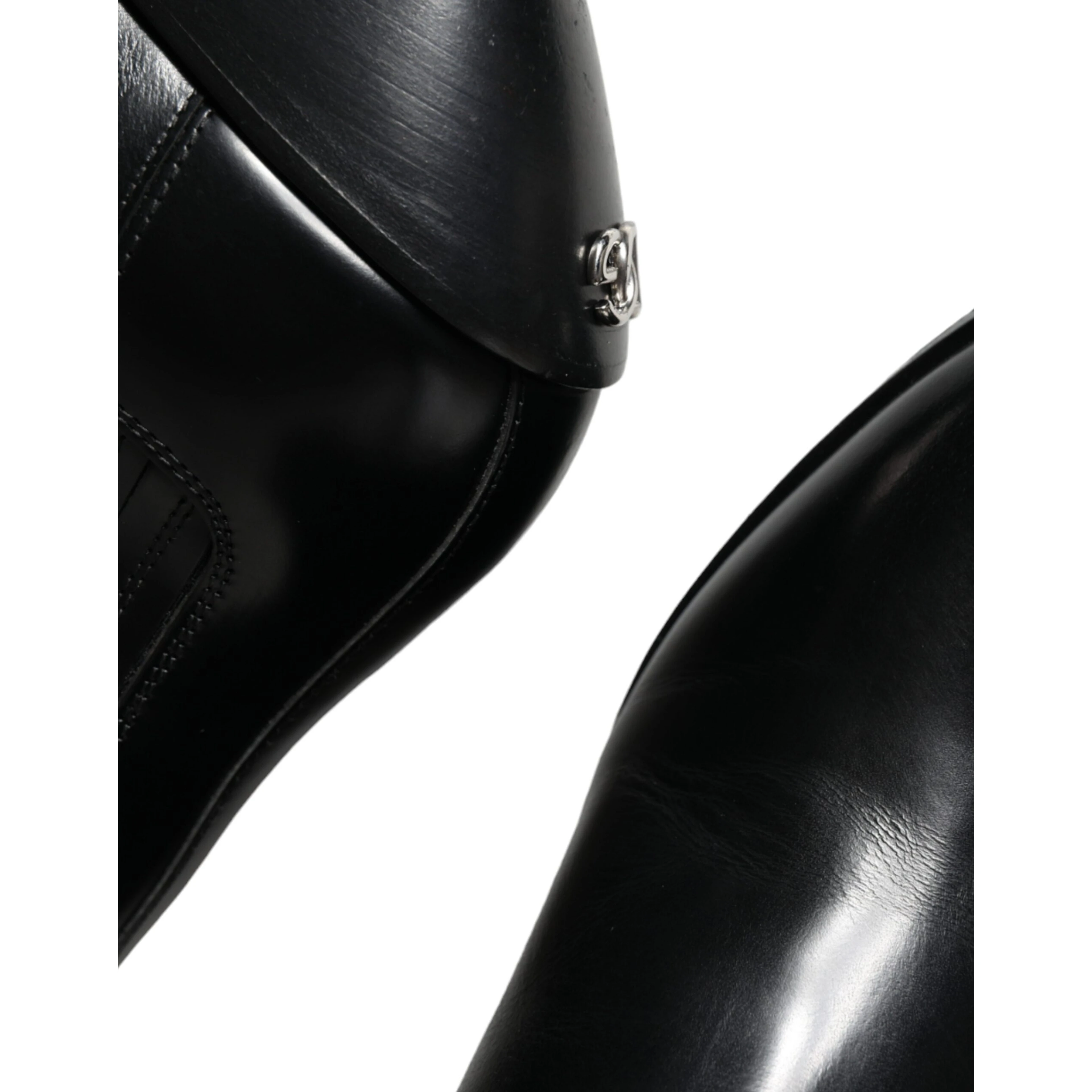 Black Leather Ankle Boots Booties Shoes