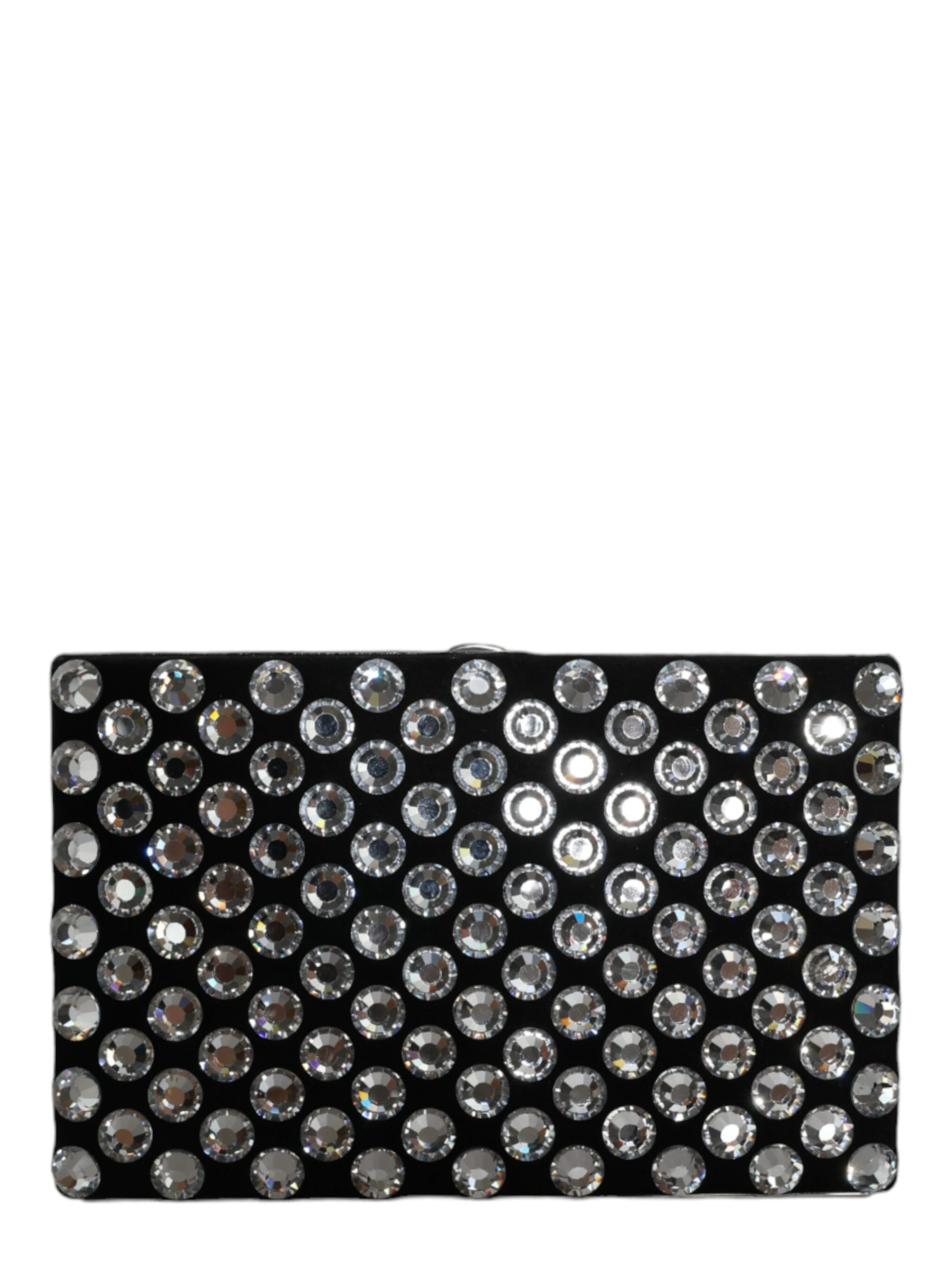 Black Velvet Crystal Clutch Evening Party Purse Bag