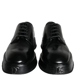 Black Calf Leather Derby Formal Dress Shoes