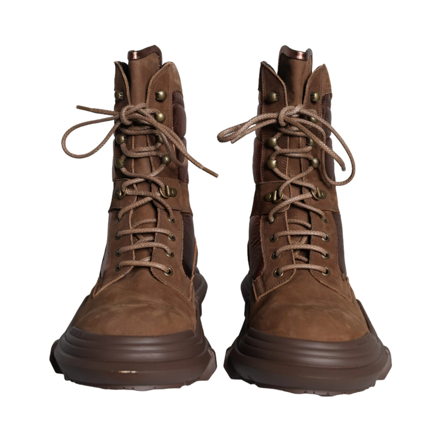 Brown Suede Leather Military Combat Men Boots Shoes