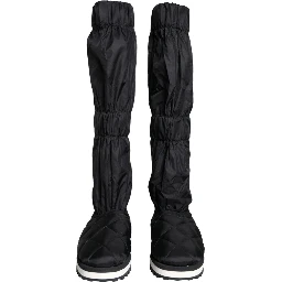 Black Quilted High Top Boots Sneakers Shoes