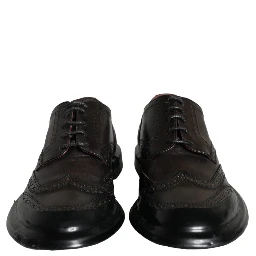 Black Leather Oxford Wingtip Formal Men Shoes