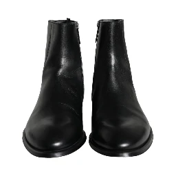Black Calf Leather Men Ankle Boots Men Shoes