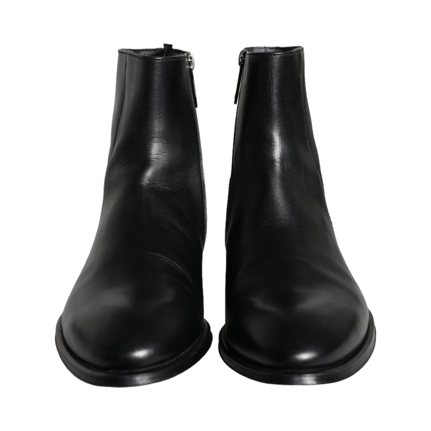 Black Calf Leather Men Ankle Boots Men Shoes