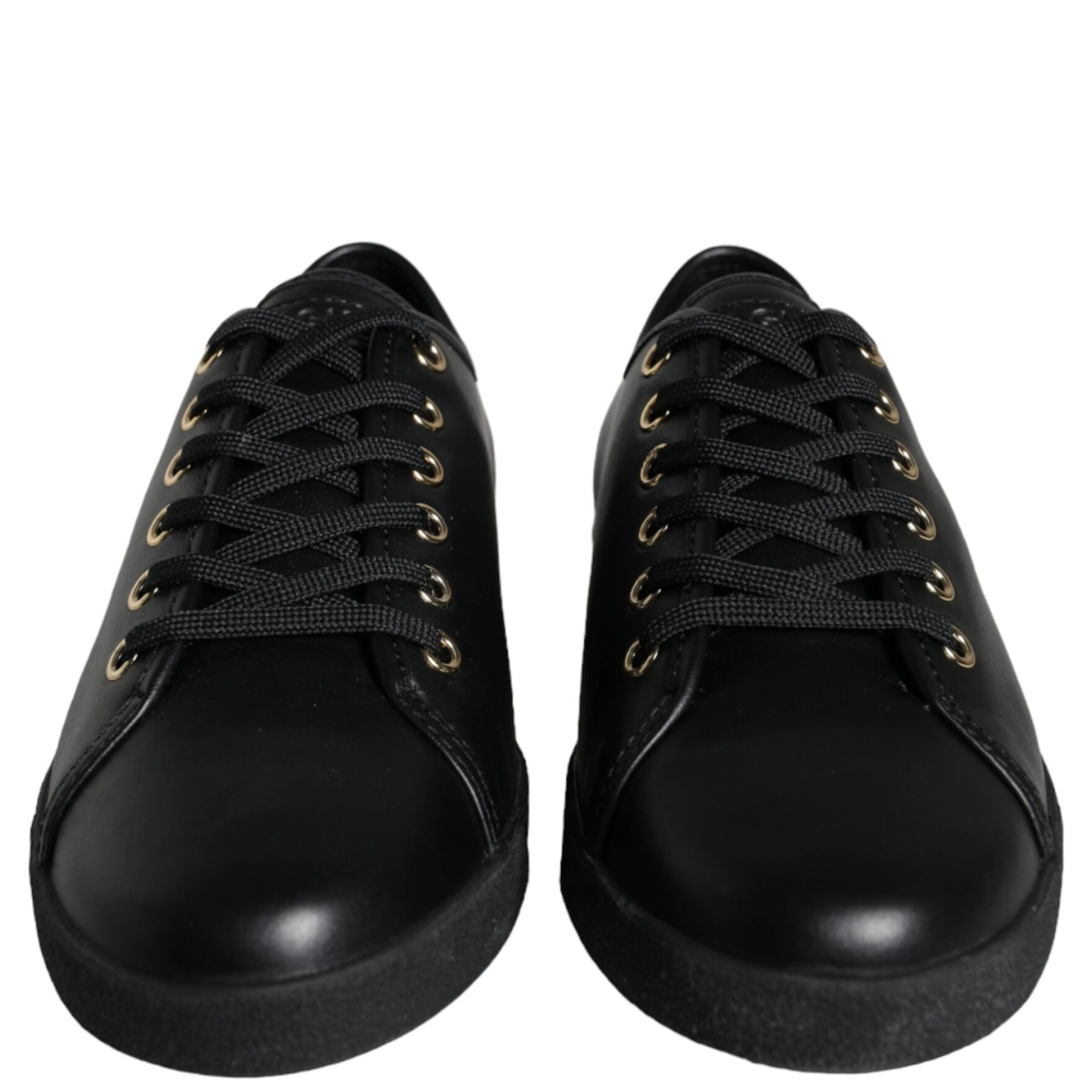 Black Gold Leather Classic Sneakers Shoes