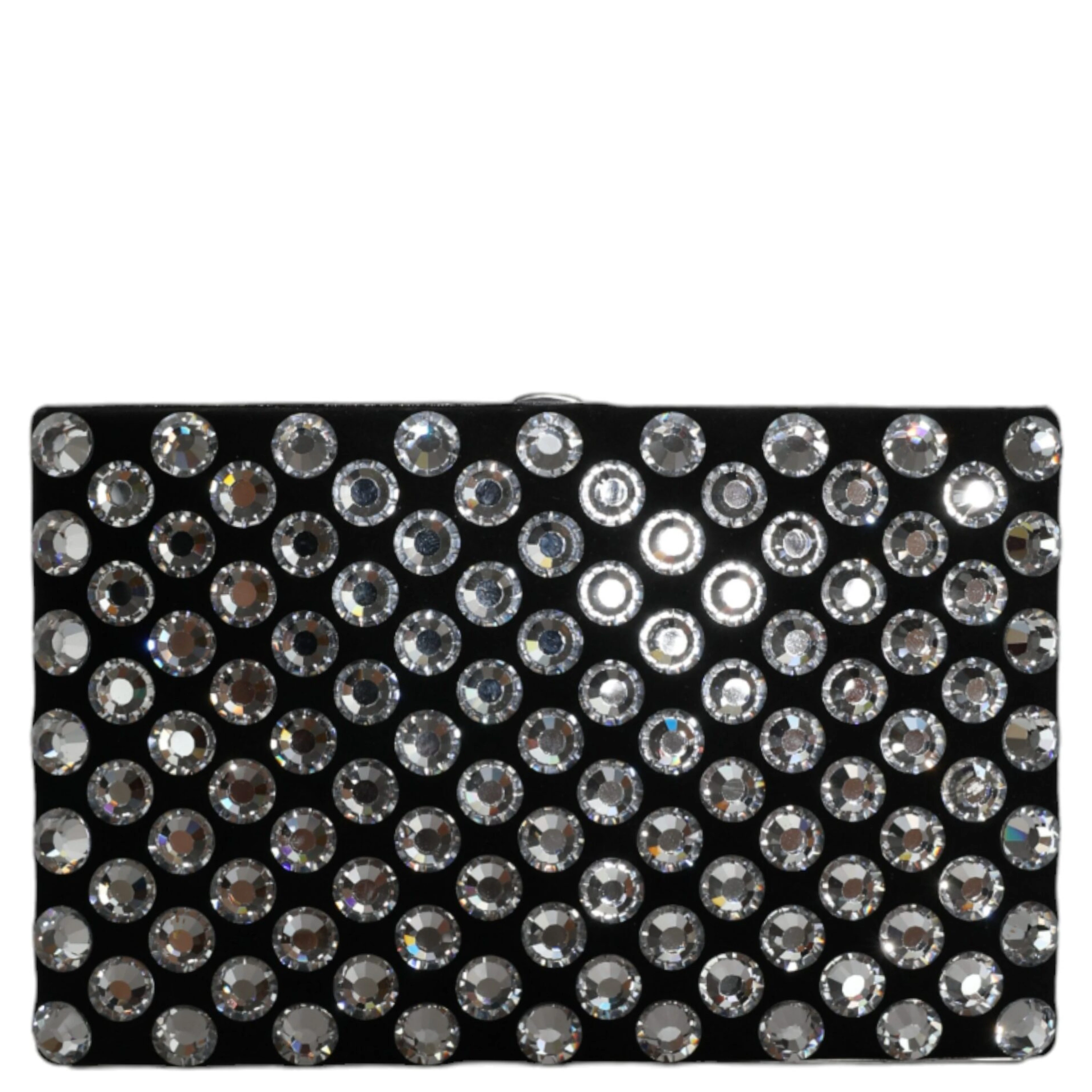 Black Velvet Crystal Clutch Evening Party Purse Bag
