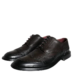 Black Leather Oxford Wingtip Formal Men Shoes