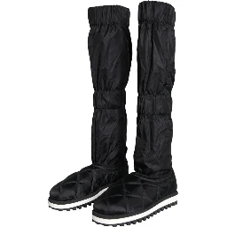 Black Quilted High Top Boots Sneakers Shoes