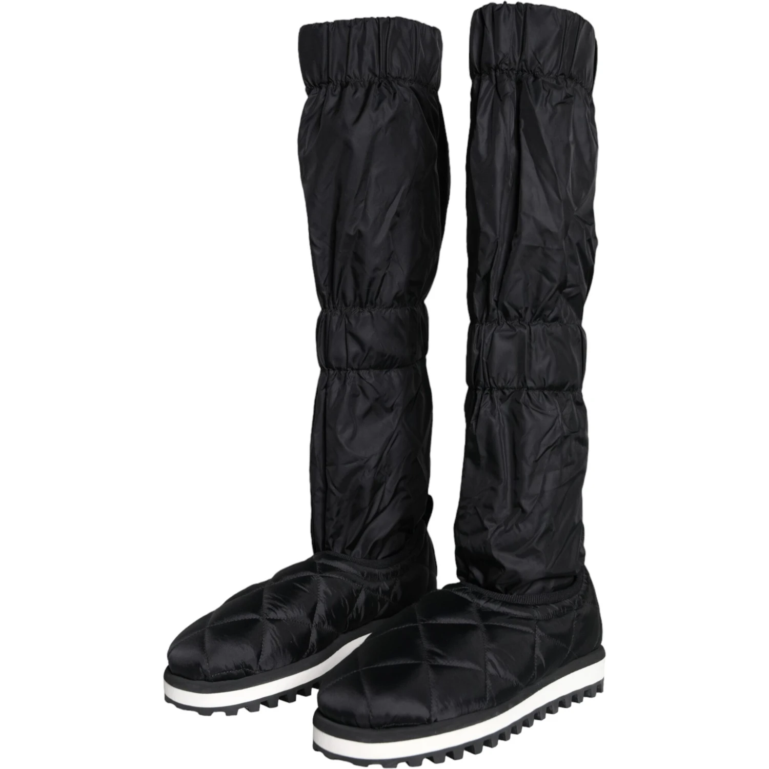 Black Quilted High Top Boots Sneakers Shoes