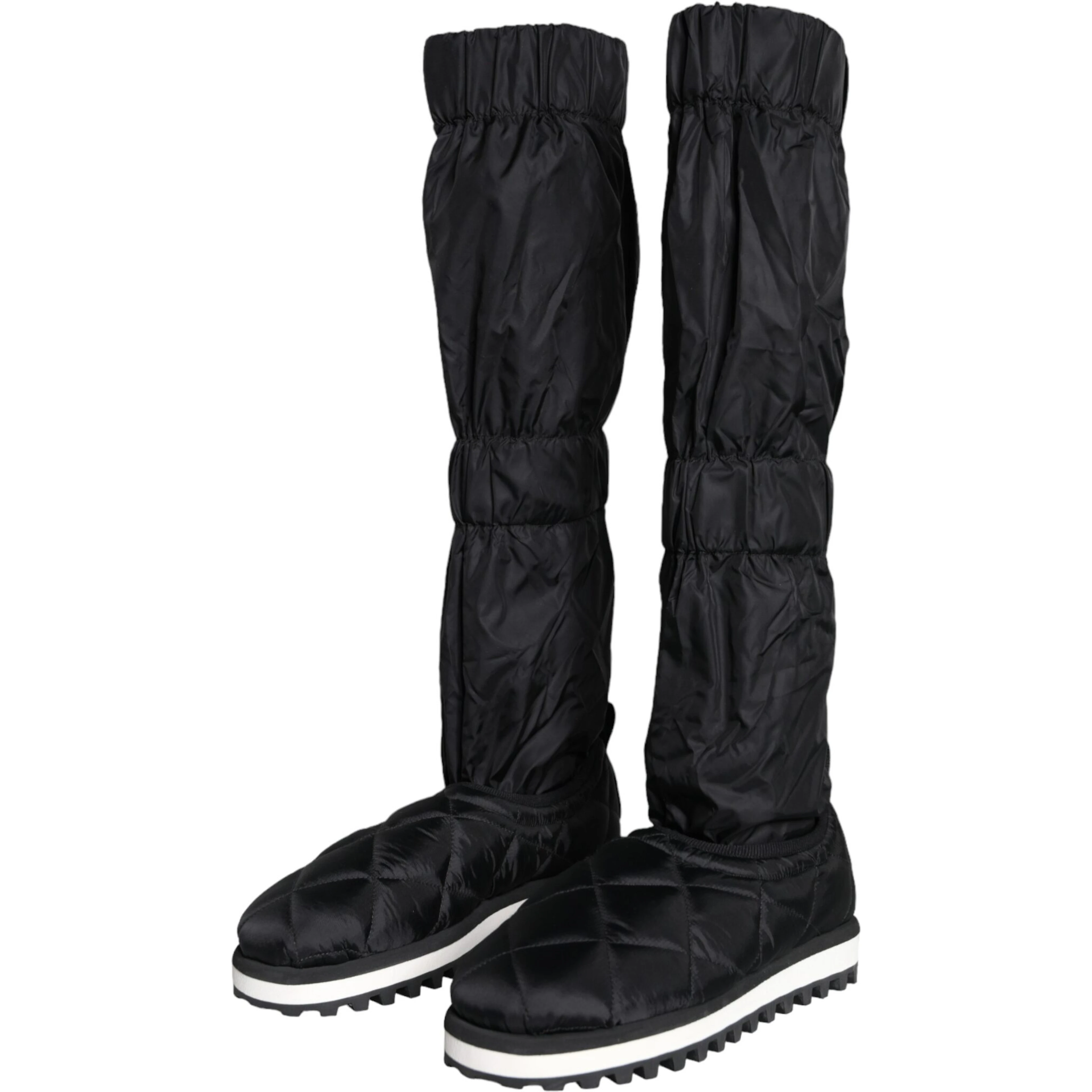 Black Quilted High Top Boots Sneakers Shoes
