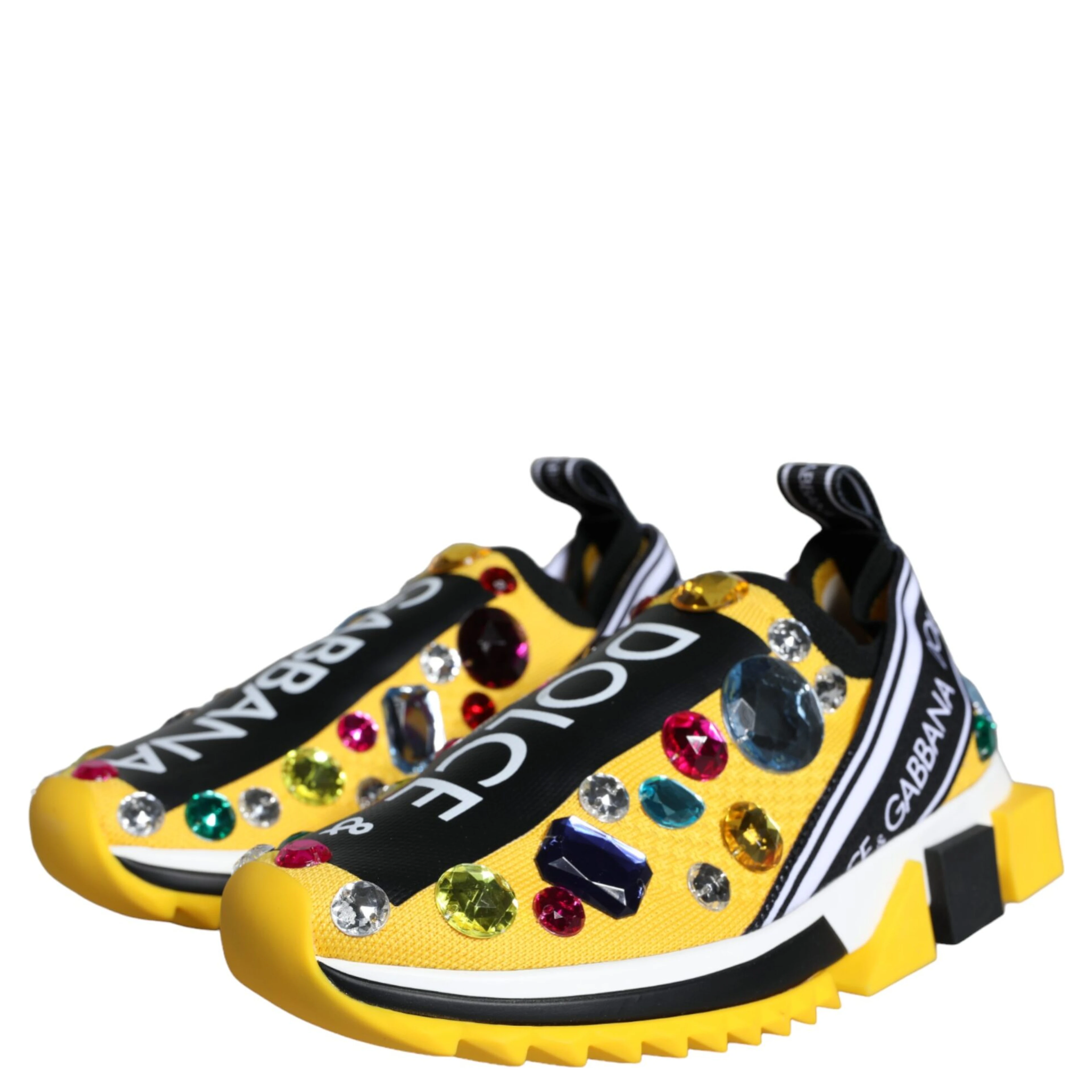 Yellow Sorrento Crystals Sneakers Womens Shoes