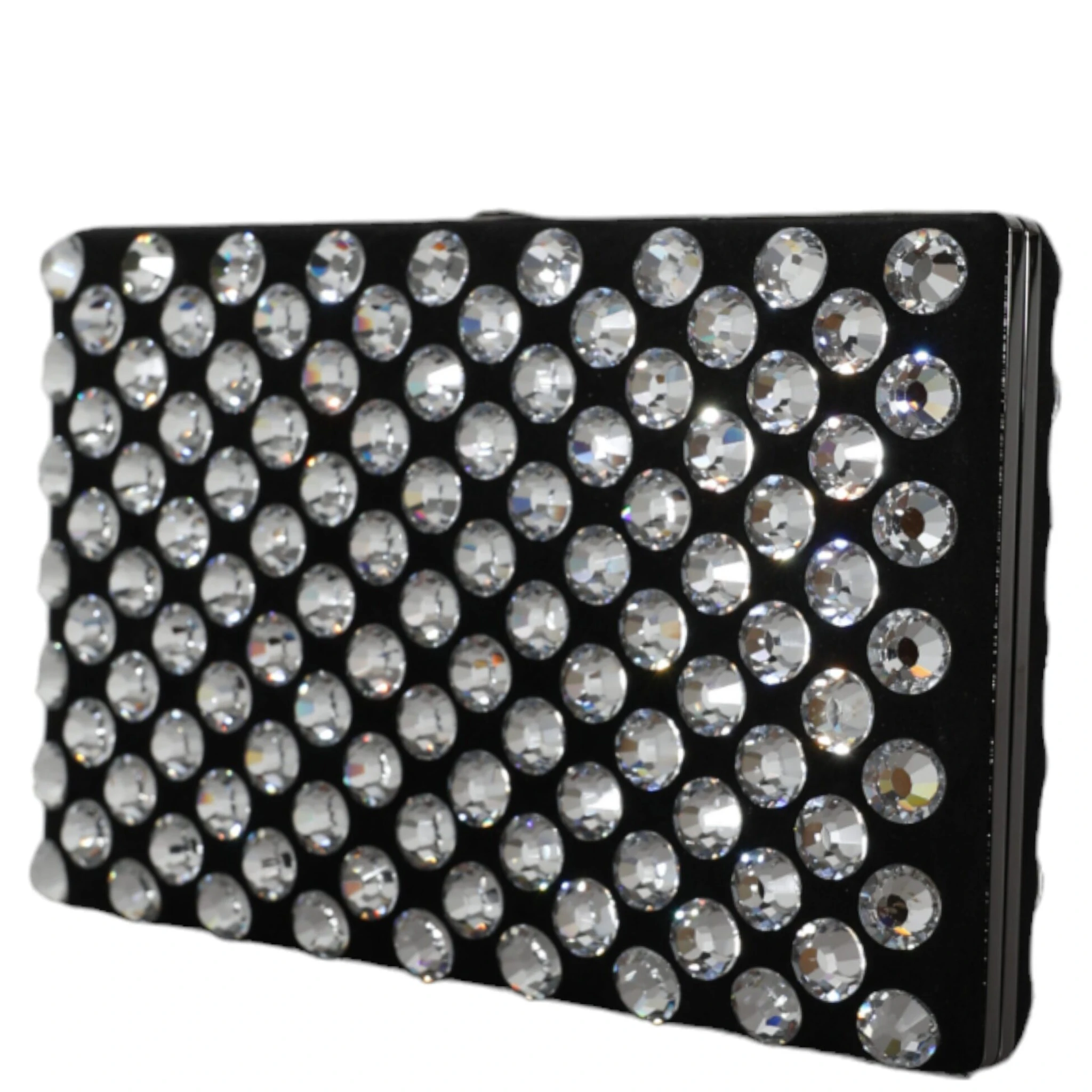 Black Velvet Crystal Clutch Evening Party Purse Bag