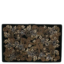 Black Velvet Gold Frame Clutch Evening Party Purse Bag