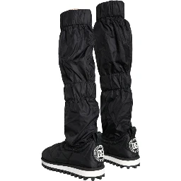 Black Quilted High Top Boots Sneakers Shoes