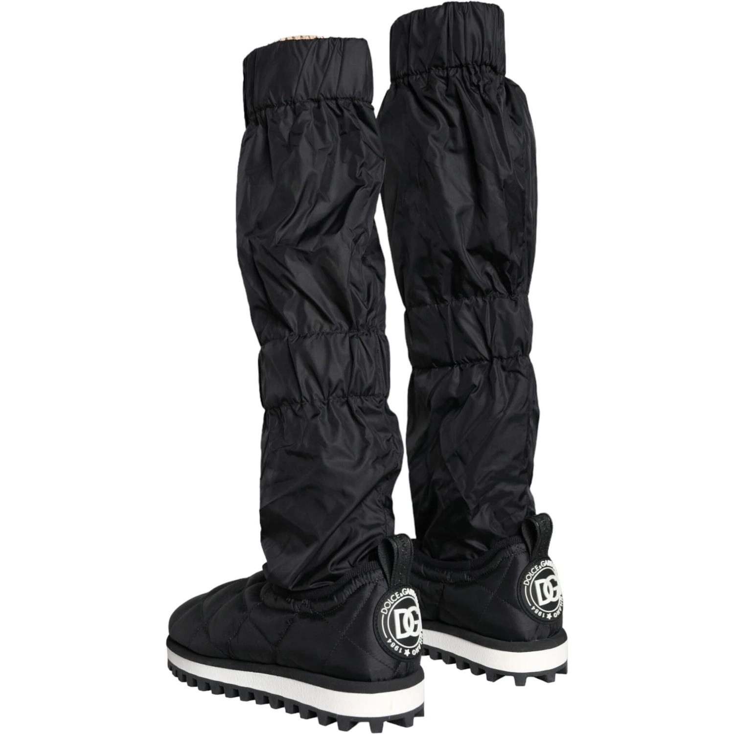 Black Quilted High Top Boots Sneakers Shoes