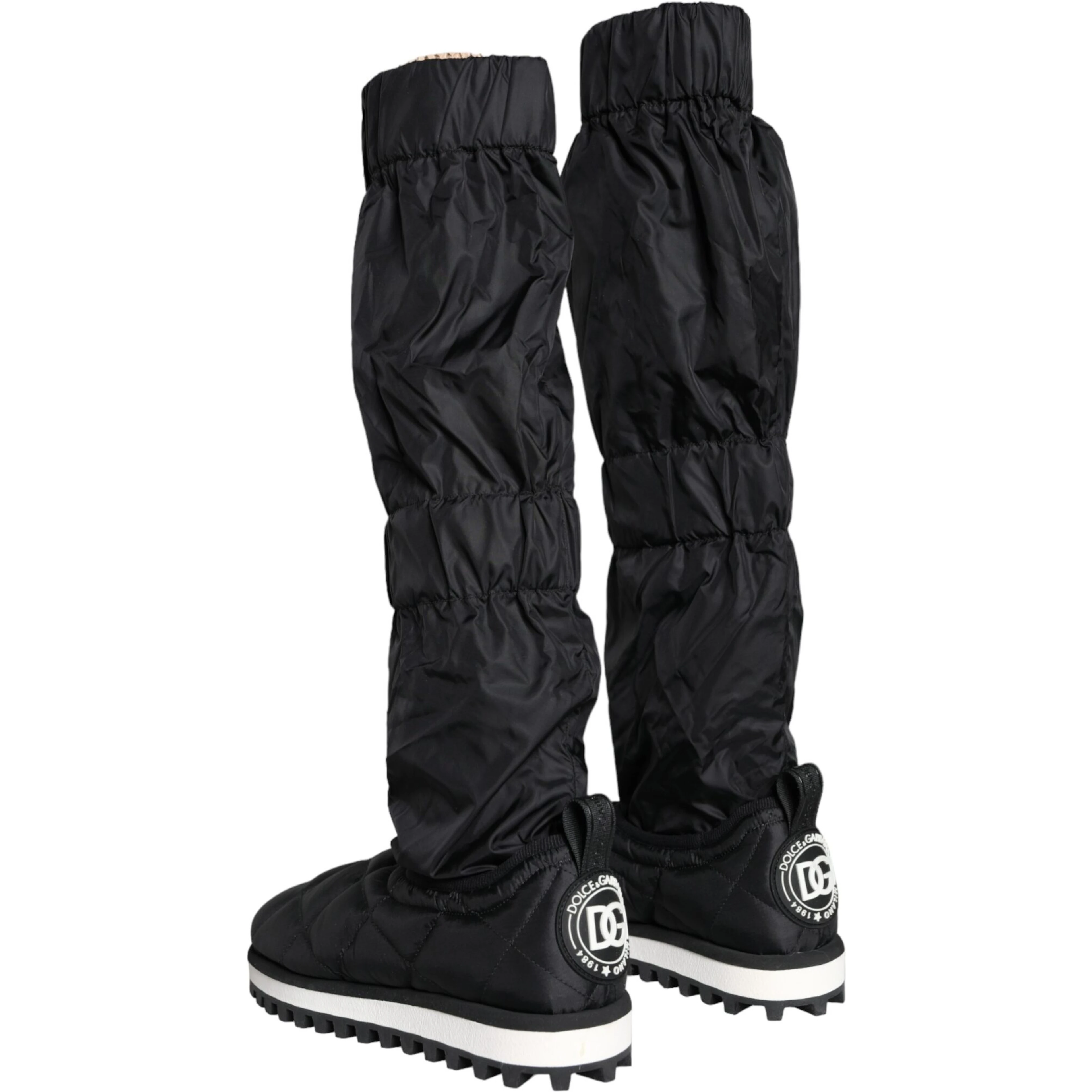 Black Quilted High Top Boots Sneakers Shoes