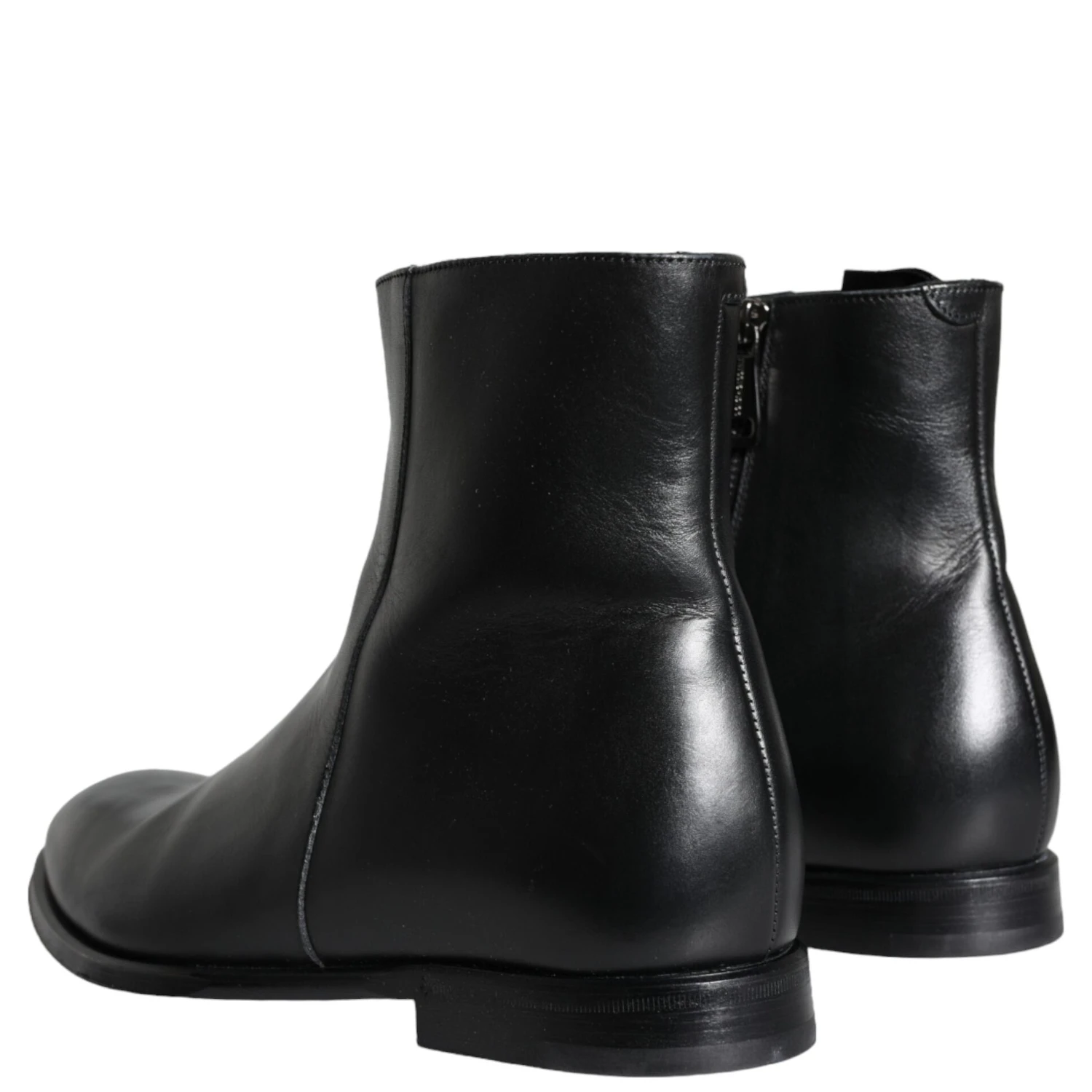 Black Calf Leather Men Ankle Boots Men Shoes