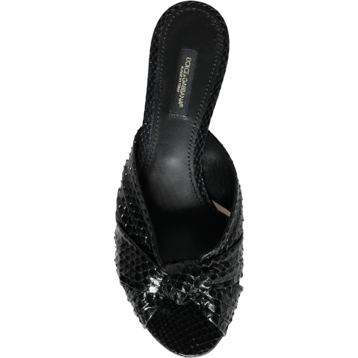 Black Leather Heels Slides Sandals Shoes