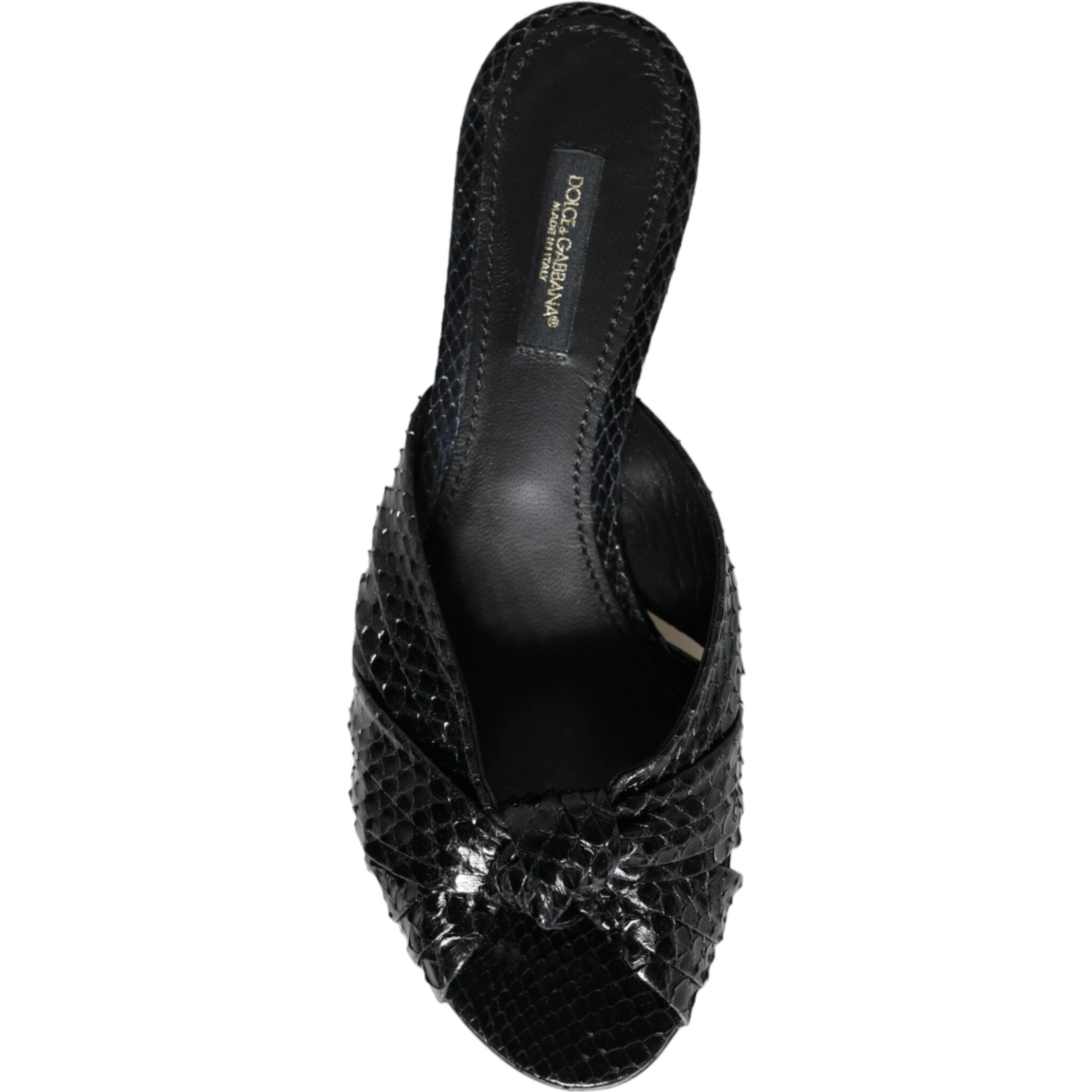 Black Leather Heels Slides Sandals Shoes